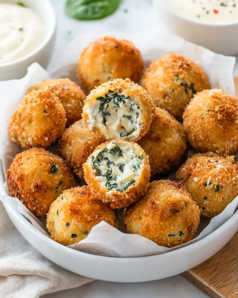 Fried Spinach & Artichoke dip Balls
