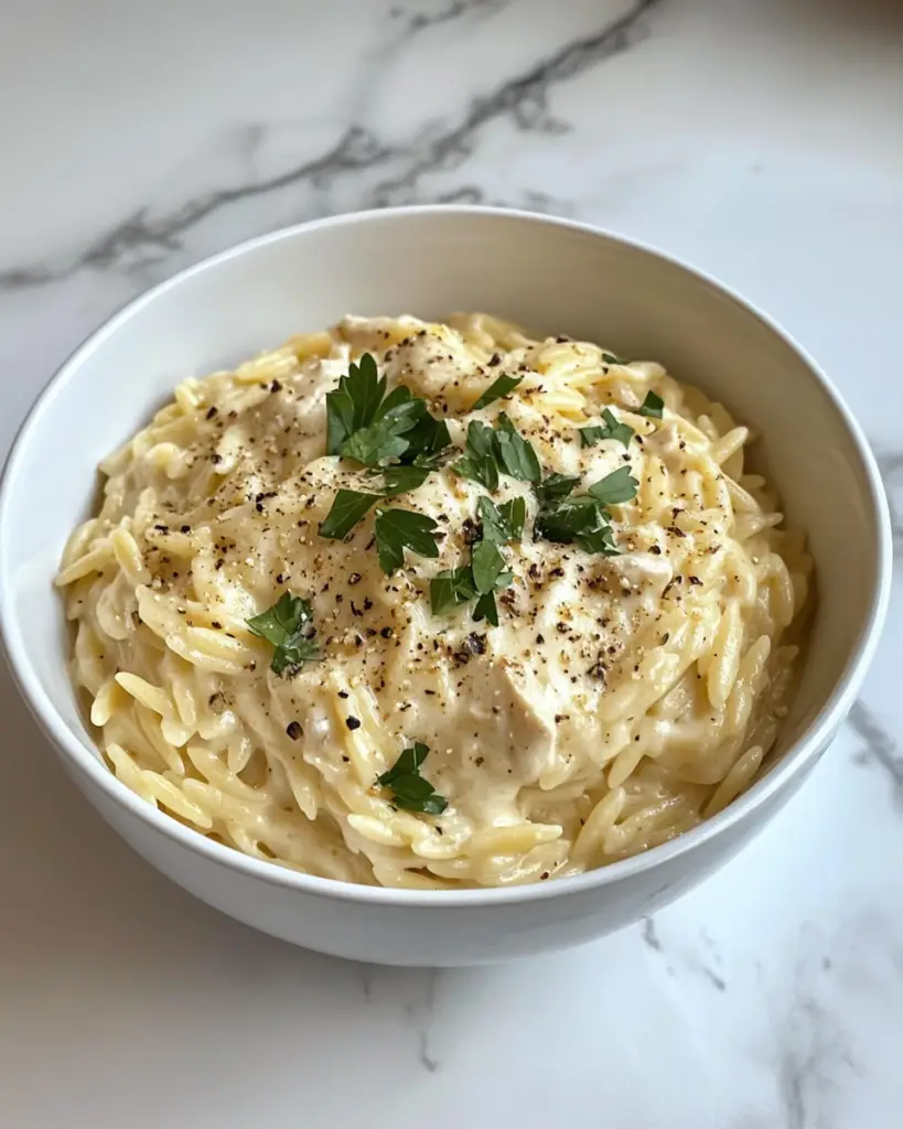 Creamy Garlic Parmesan Orzo