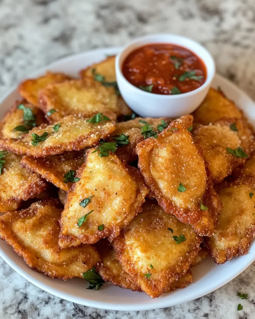 Fried Ravioli with Marinara Dipping Sauce