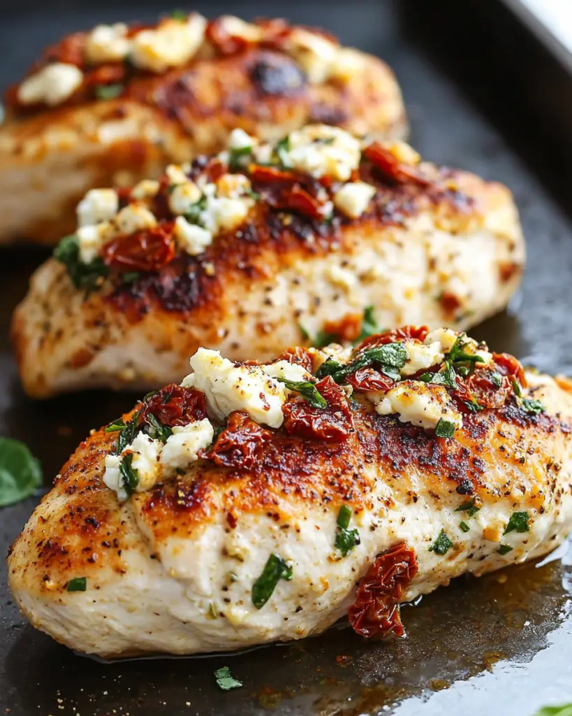 Mediterranean Stuffed Chicken Breasts (filled with sun-dried tomatoes and feta)