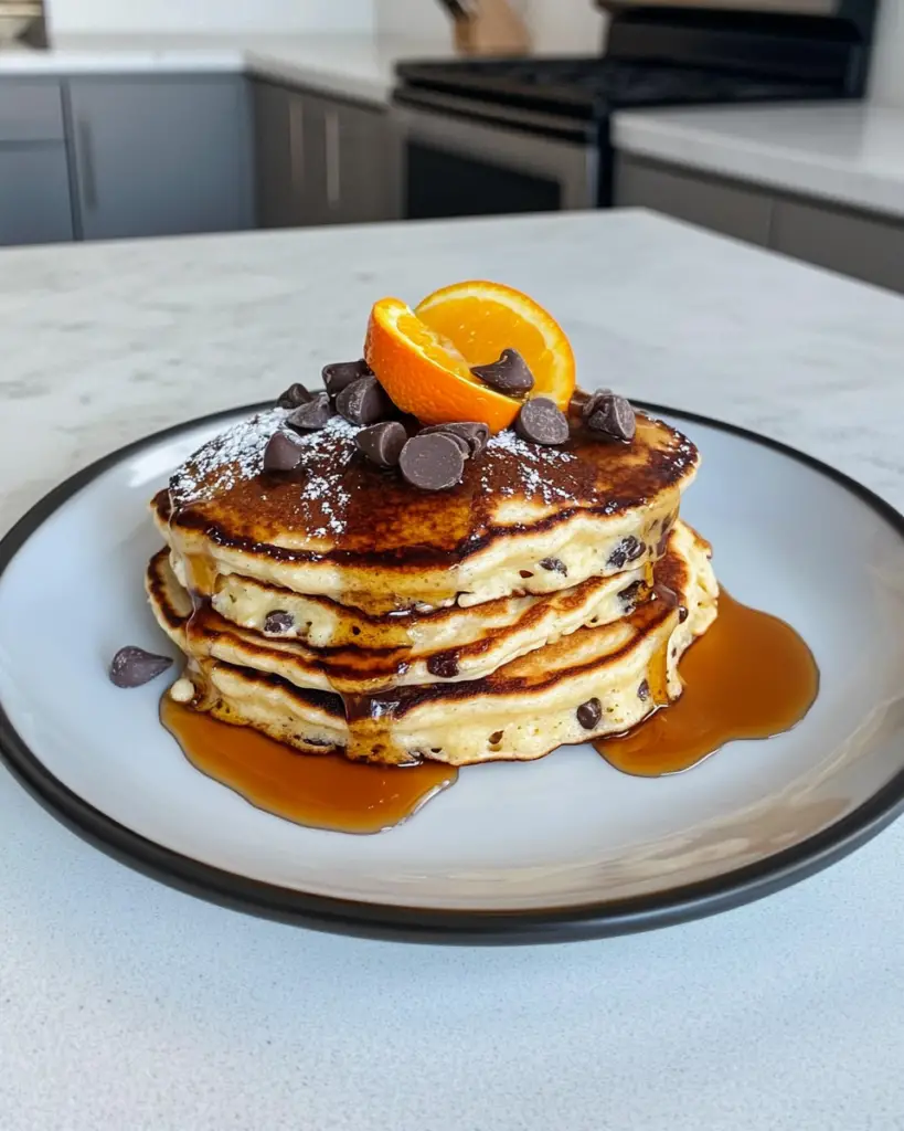 Orange Ricotta Chocolate Chip Pancakes