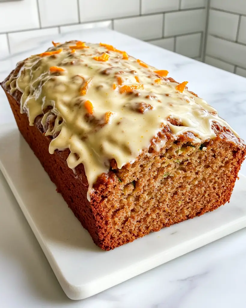 Zucchini Bread with Orange Cream Cheese Glaze