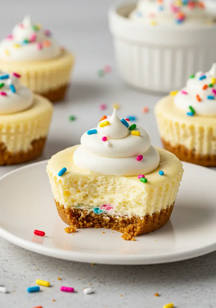 Mini Funfetti Birthday Cheesecakes