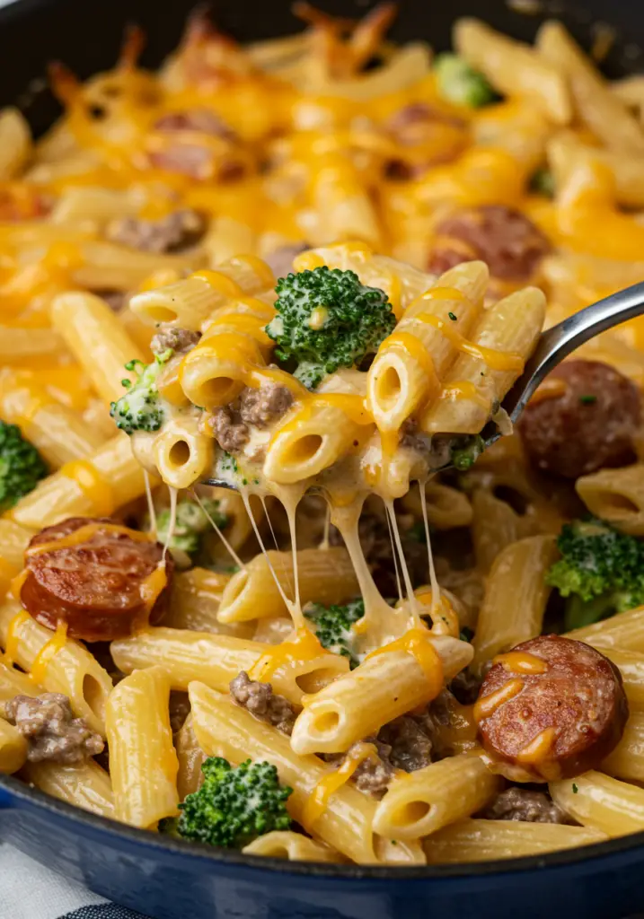 Beef Sausage and Broccoli Cheesy Pasta