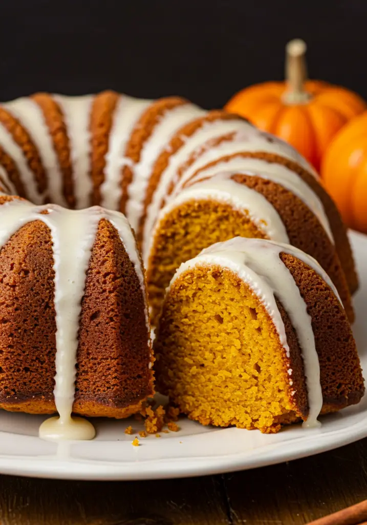 Pumpkin Bundt Cake with Cream Cheese Glaze