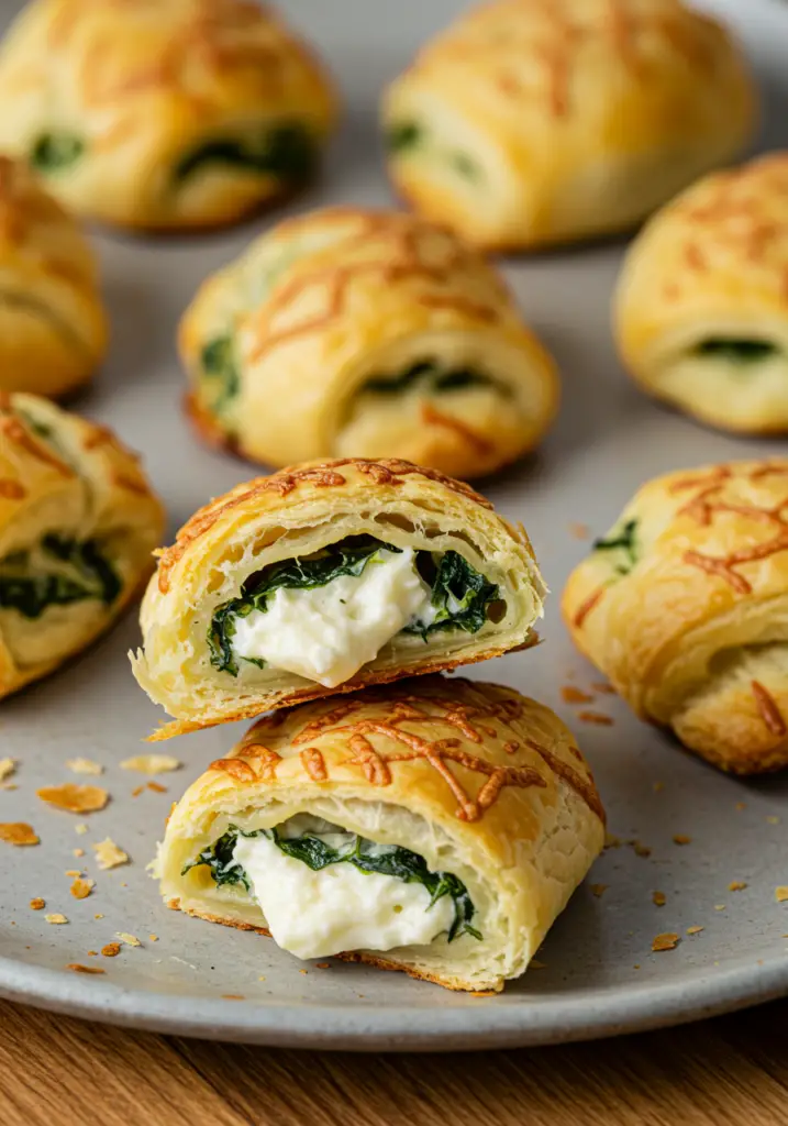 Spinach and Cheese Puff Pastry Rolls