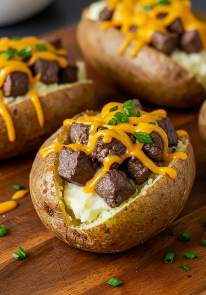 Loaded Baked Potato with Steak Bites