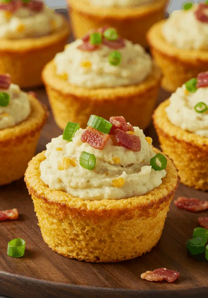 Cornbread Cupcakes with Mashed Potatoes