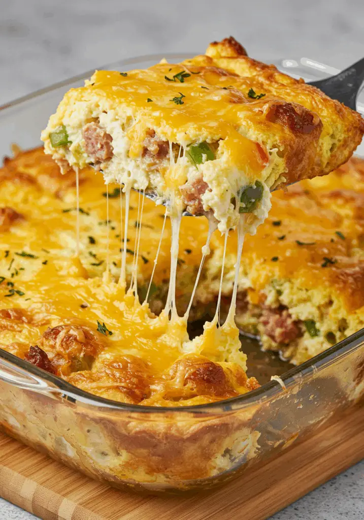 Turkey Sausage Cream Cheese Casserole