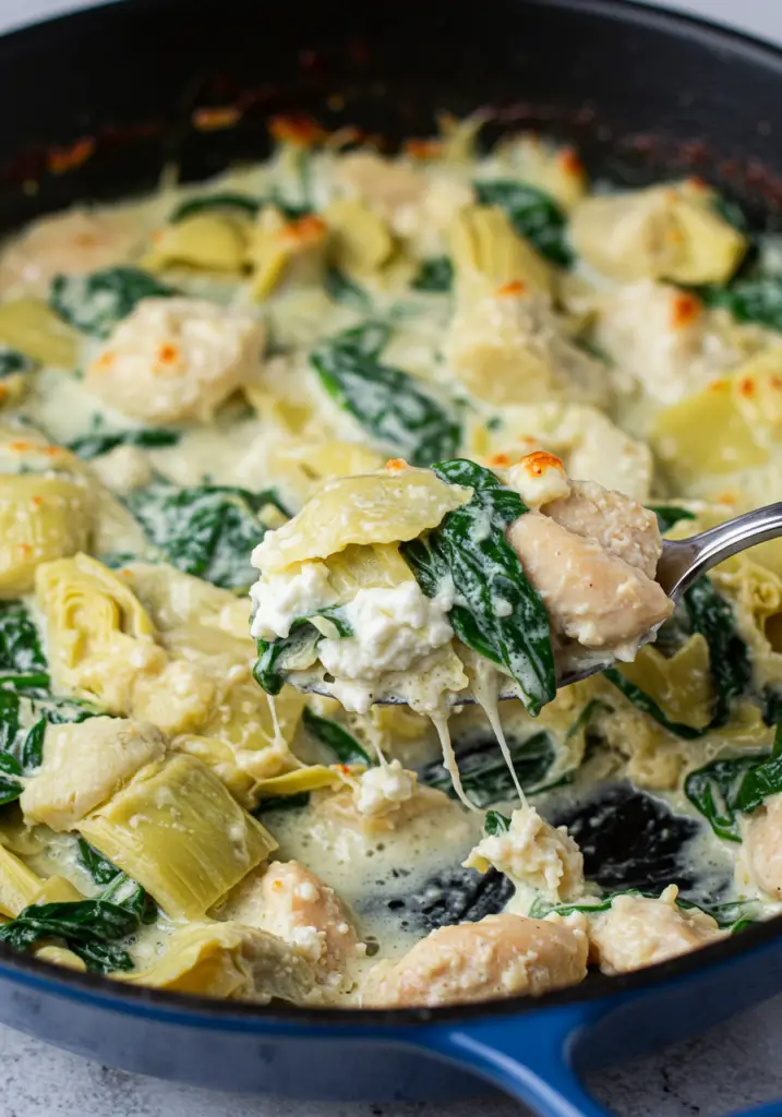Spinach Artichoke Chicken with Cottage Cheese
