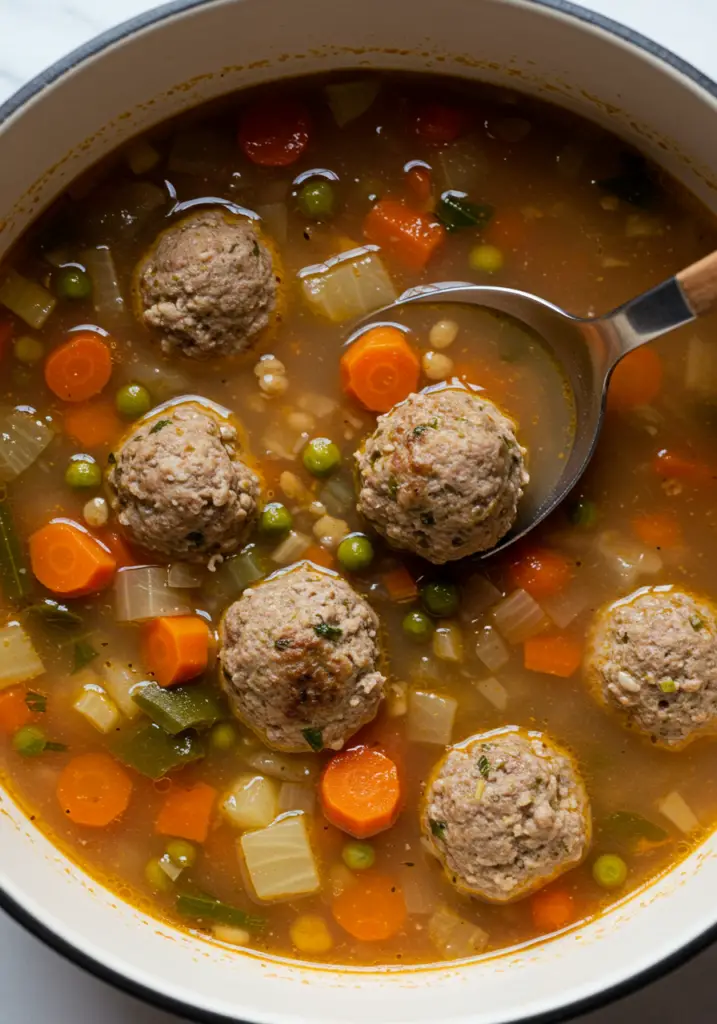 Meatballs and Vegetables Soup