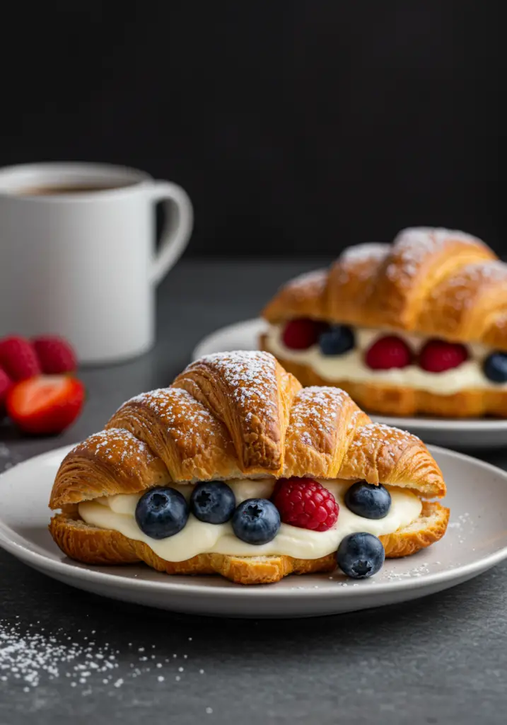 Berries and Cream Filled Croissants