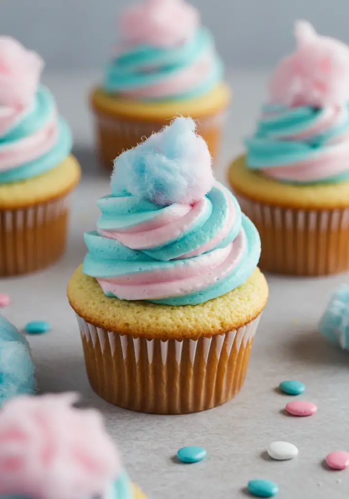 Cotton candy cupcakes