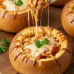 Spaghetti Garlic Bread Bowls