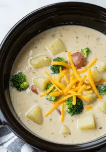 Crockpot Creamy Cheese Broccoli Potato Soup