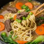Slow Cooker Beef Ramen Noodles