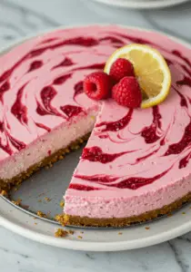 No-Bake Lemon Raspberry Cheesecake