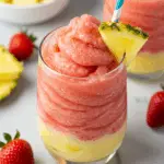 Pineapple Strawberry Swirled Slushies