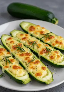 Gourmet Garlic Zucchini Steaks with Cheese