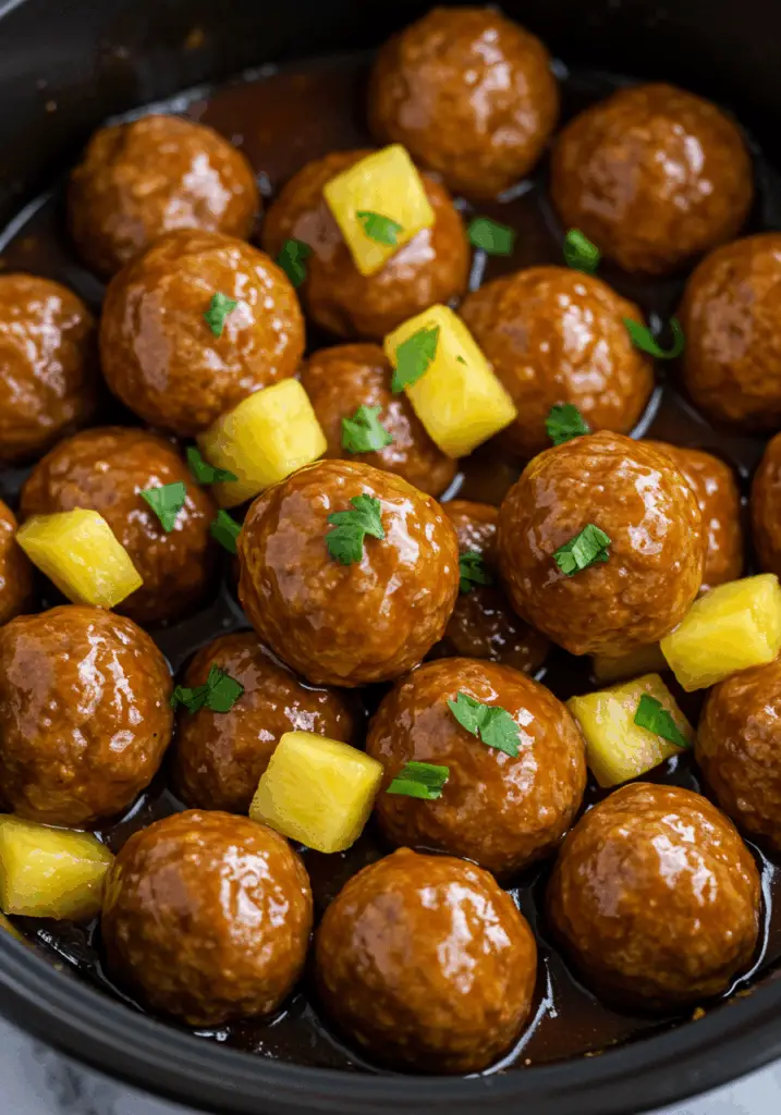 Crockpot Hawaiian Meatballs