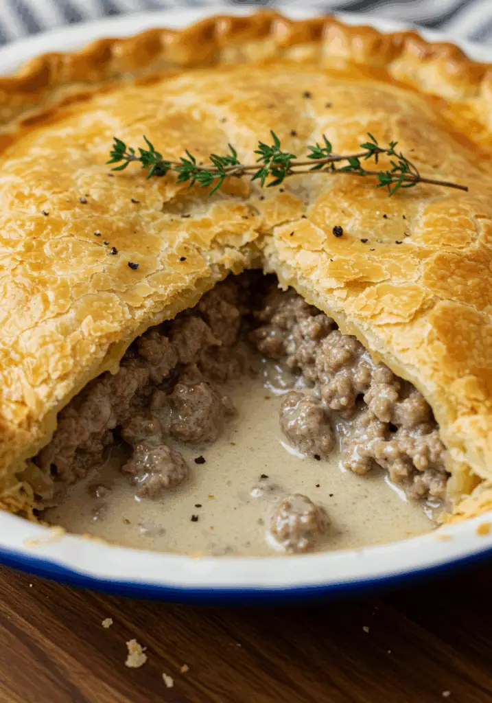 Turkey Sausage Gravy and Biscuit Pie