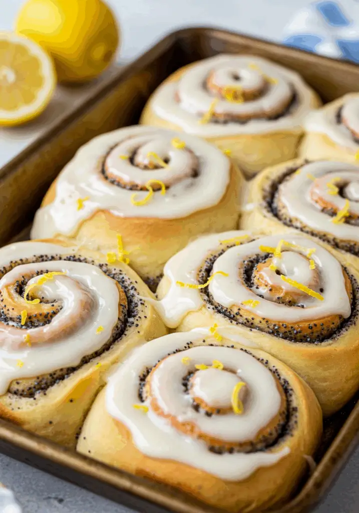 Fluffy Lemon Poppy Seed Sweet Rolls