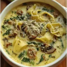 Creamy Alfredo Lasagna Soup-image