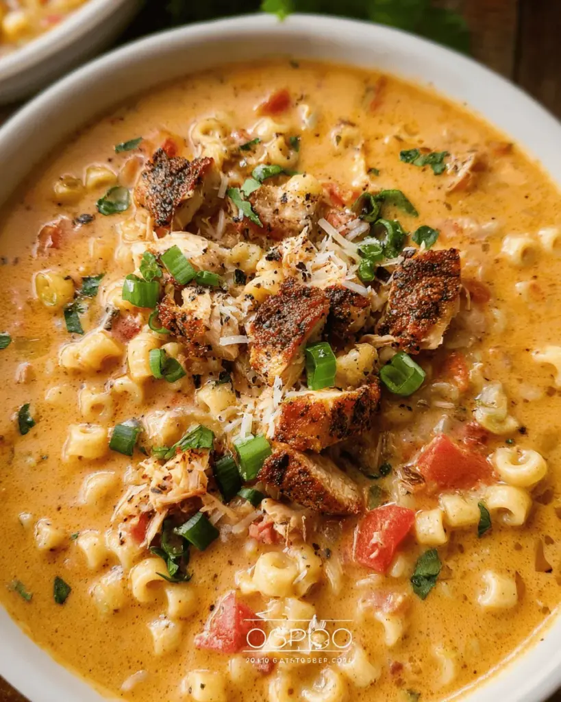 Creamy Cajun Chicken Pasta Soup
