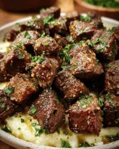 Air Fryer Garlic Butter Steak Bites