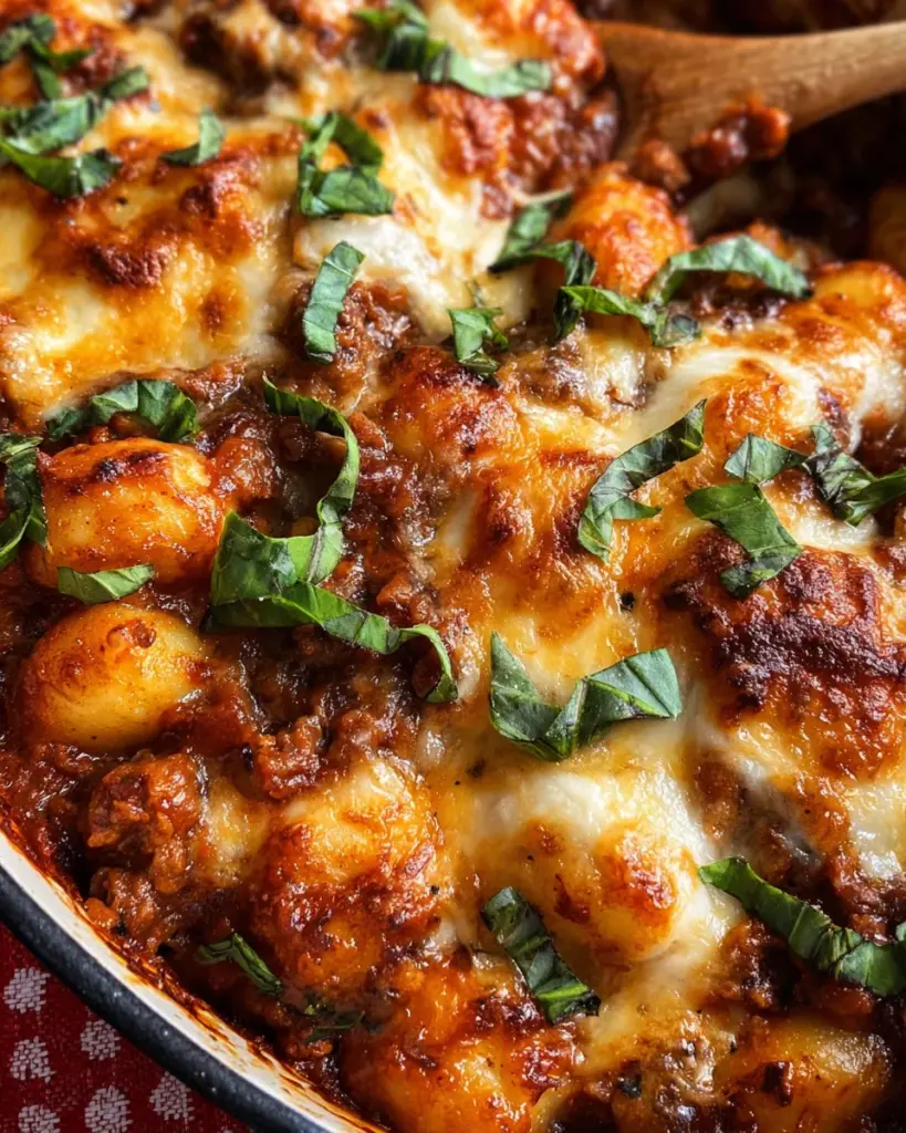 Cheesy Bolognese Gnocchi Bake