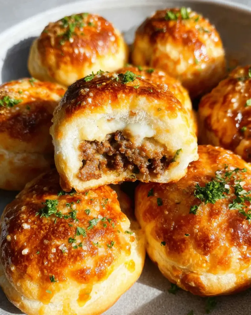 Garlic Parmesan Cheeseburger Bombs Recipe
