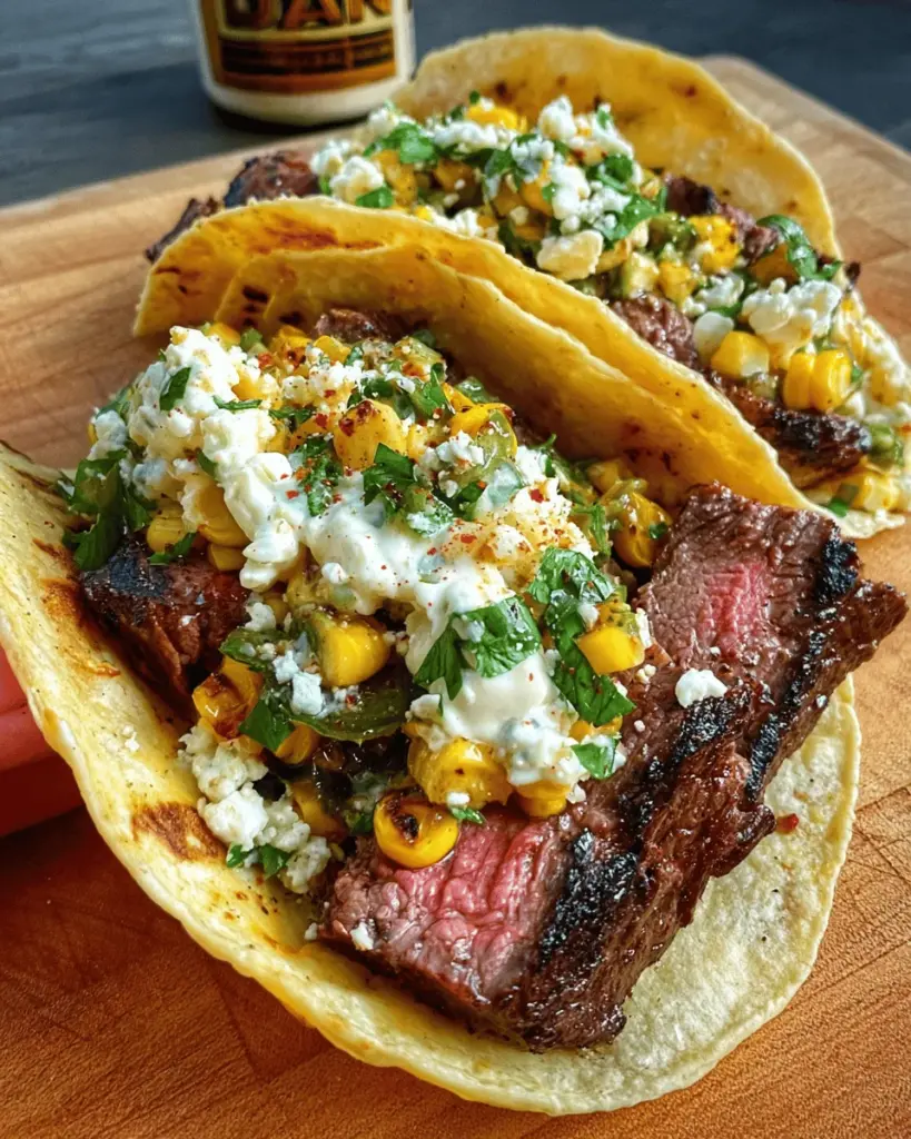 Grilled Elote Steak Tacos