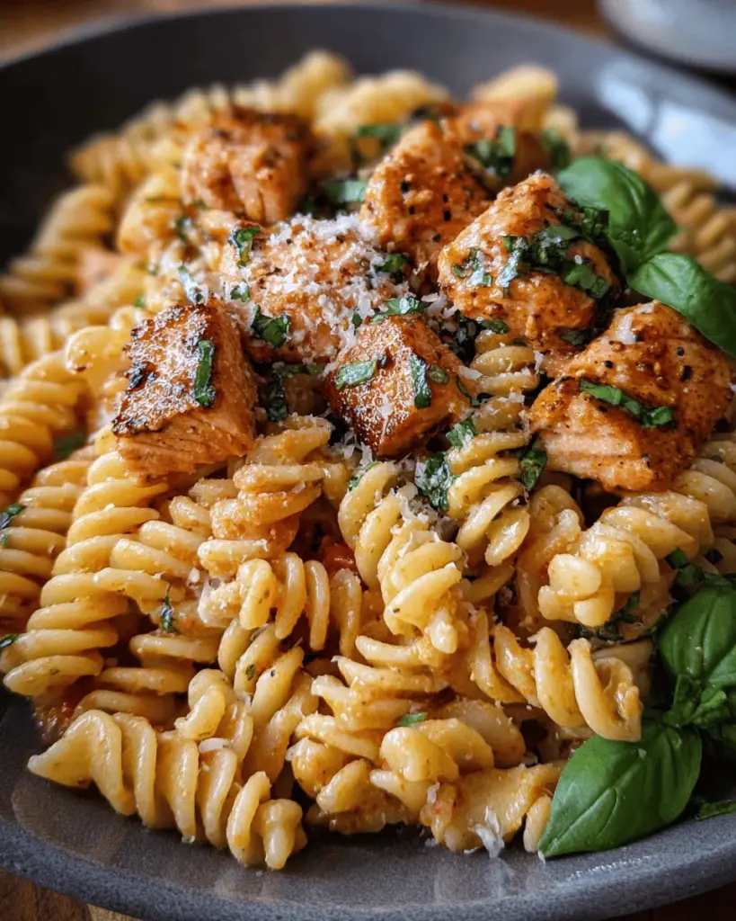 Tomato Basil Salmon Pasta