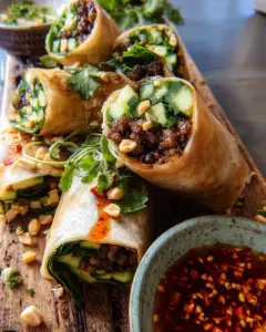 20 Minute Thai Basil Beef Rolls