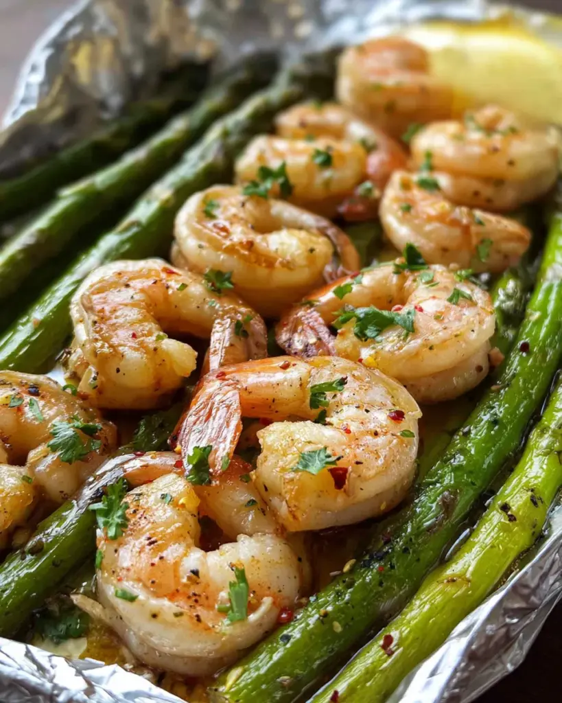 Baked Shrimp and Asparagus Foil Packs