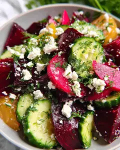 Beet Salad with Feta, Cucumbers, and Dill