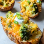 Broccoli and Cheddar Potato Skins