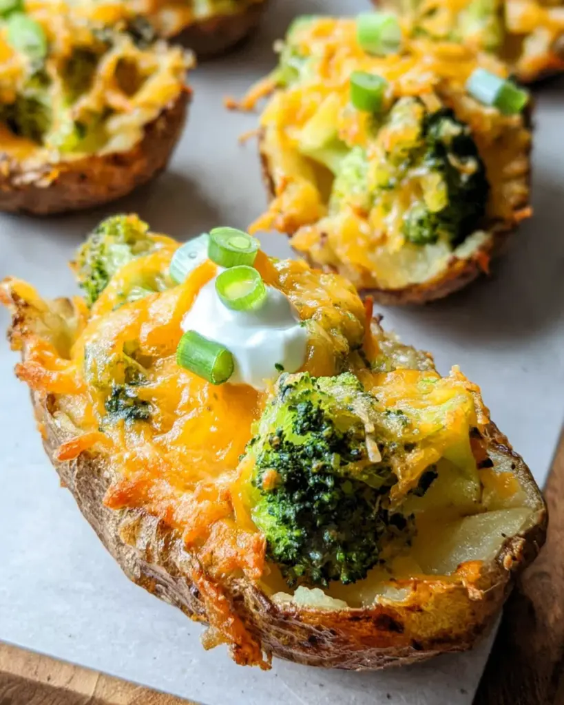 Broccoli and Cheddar Potato Skins