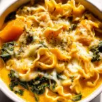 Butternut Squash Lasagna Soup with Kale & Mozzarella