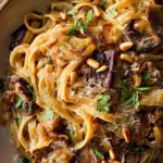 Caramelized Leek and Mushroom Gruyere Pasta