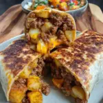 Cheesy Beef and Potato Burritos