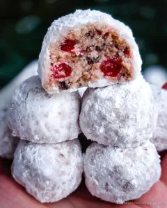 Cherry Snowball Cookies