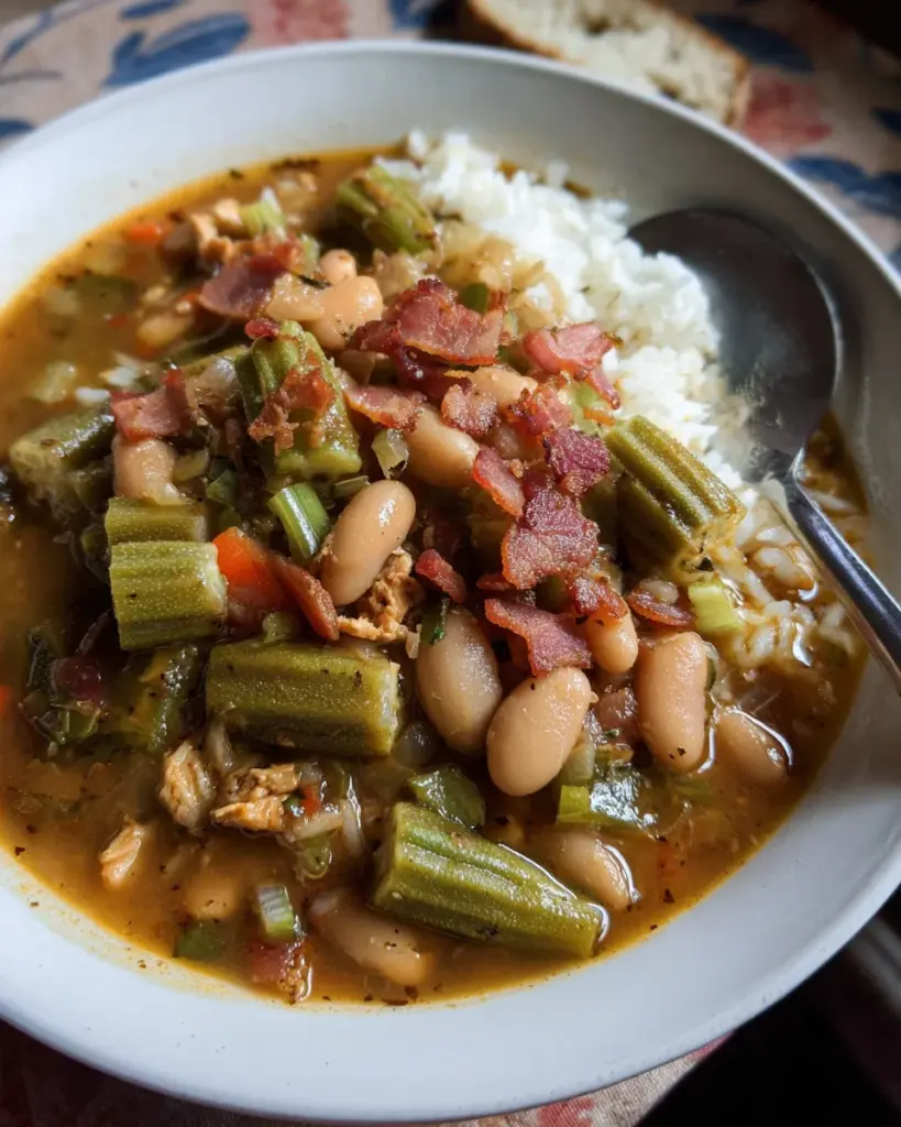 Crockpot Speckled Butter Beans and Okra Stew