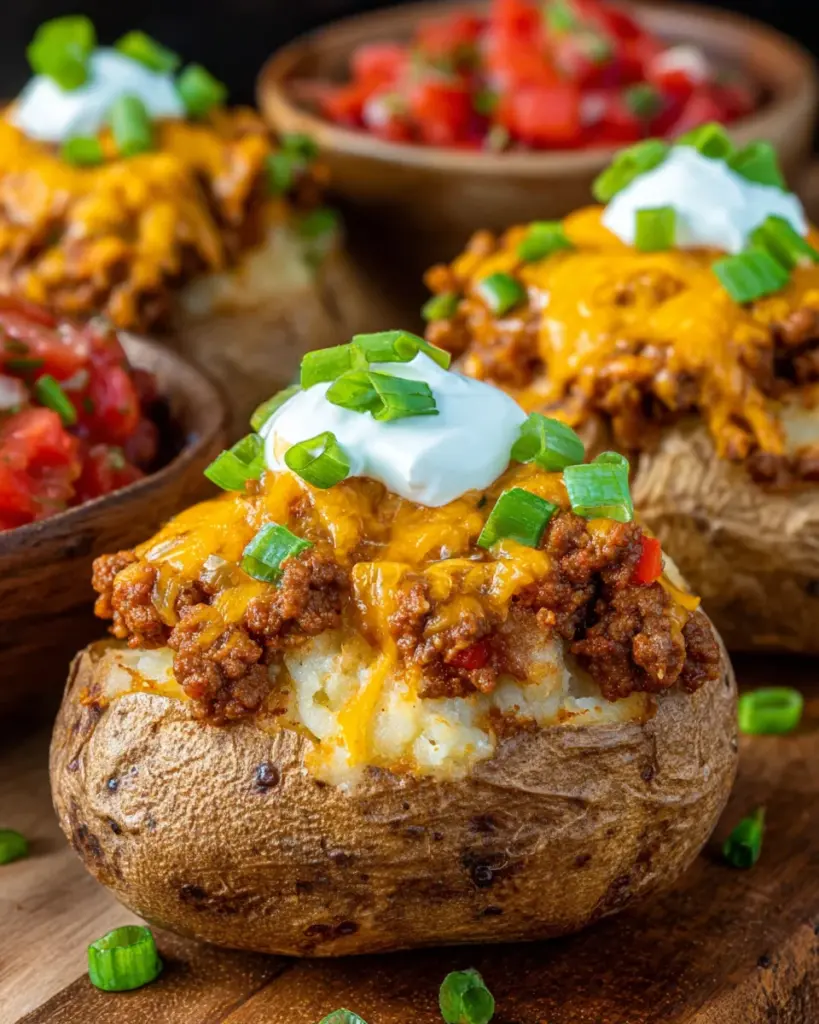 Double Stuffed Taco Potatoes