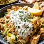 Dump-and-Bake Chicken Tzatziki and Rice