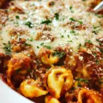 Easy Beefy and Cheesy Baked Tortellini