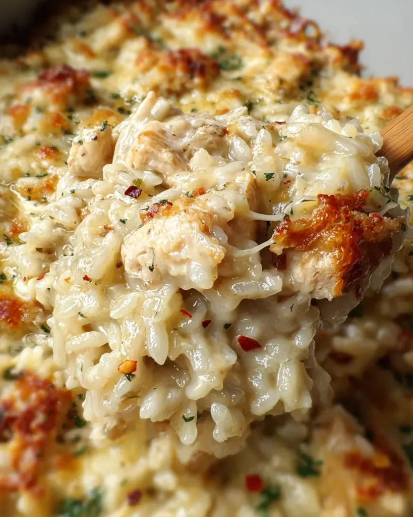 Garlic Parmesan Chicken Rice Casserole