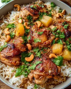 One Pot Hawaiian Chicken with Coconut Rice