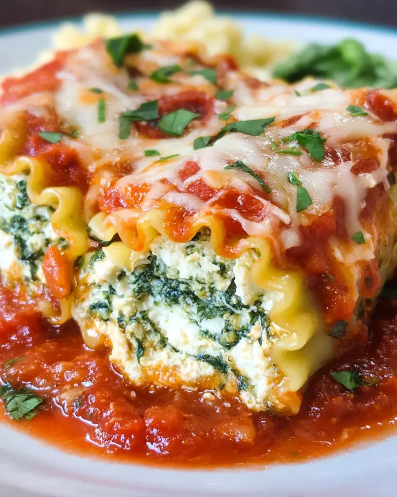 Spinach Lasagna Roll Ups