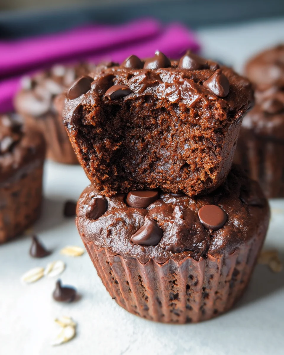 Chocolate Black Bean Blender Muffins {High Protein}